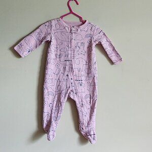 Carters Cute Baby Girl Pink Animal Footed Outfit. Size 6 Months